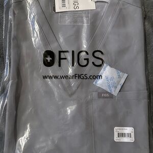 Figs Catarina Scrub Top, Large, Cement